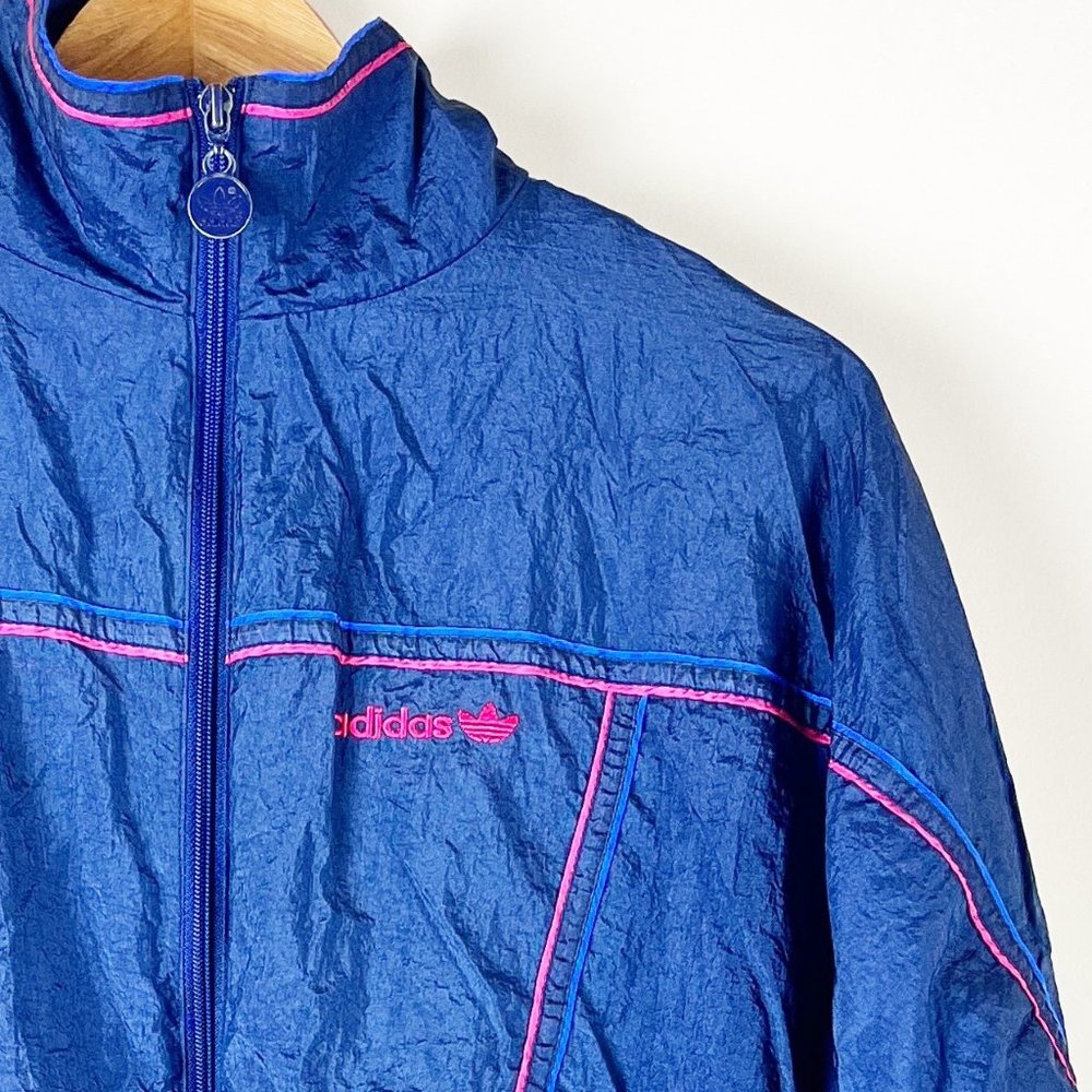 Adidas vintage blue pink Track Jacket M - Picture 3 of 4